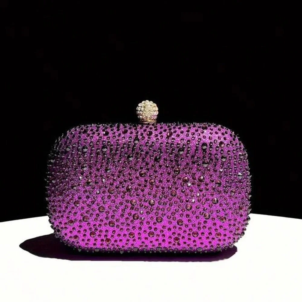 Elegant Gold Crystal Evening Clutch